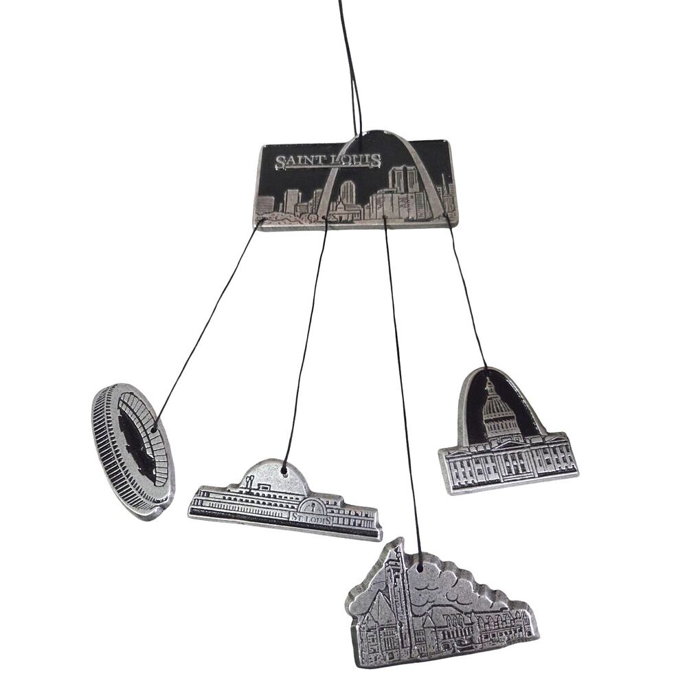 Vtg Carson Pewter Saint Louis Wind Chime Country Capital Building